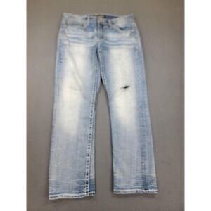 Salvage Jeans Mens 33x30 Light Wash Blue Mayhem Straight Regular Fit Distressed